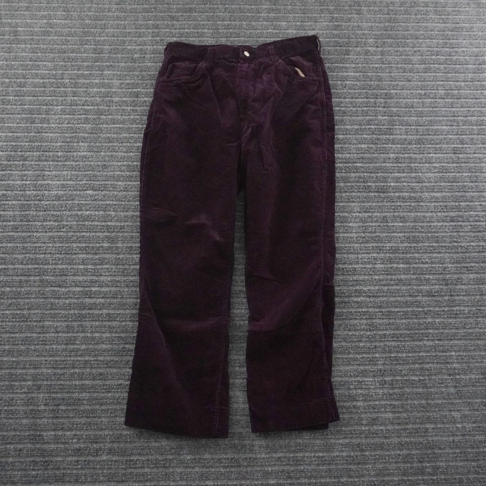 Vintage 70s Ann Robin Corduroy Pants Women 18 Purple Straight Leg Made in Japan